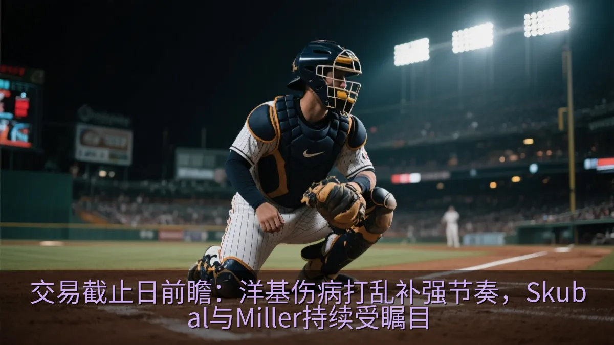 棒球捕手在本垒后方准备接球的比赛画面