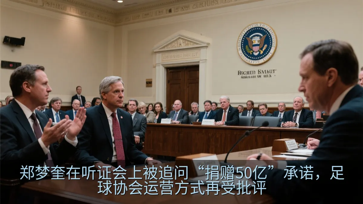 郑梦奎在听证会上被追问“捐赠50亿”承诺，足球协会运营方式再受批评